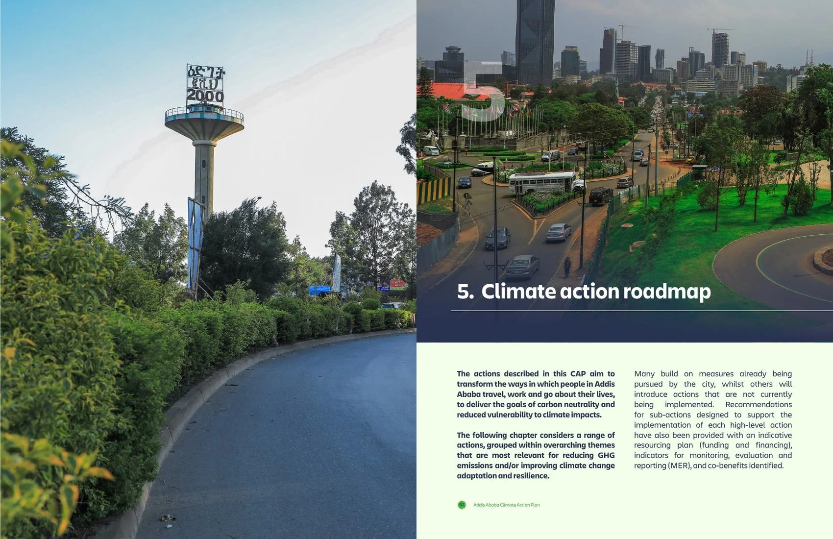 Spread: chapter 5, climate action roadmap.