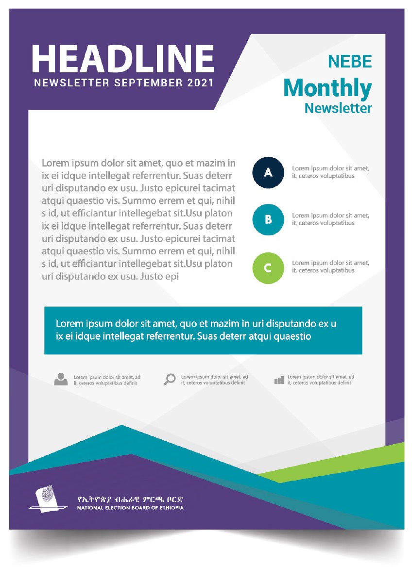 Cover design for the NEBE monthly newsletter.