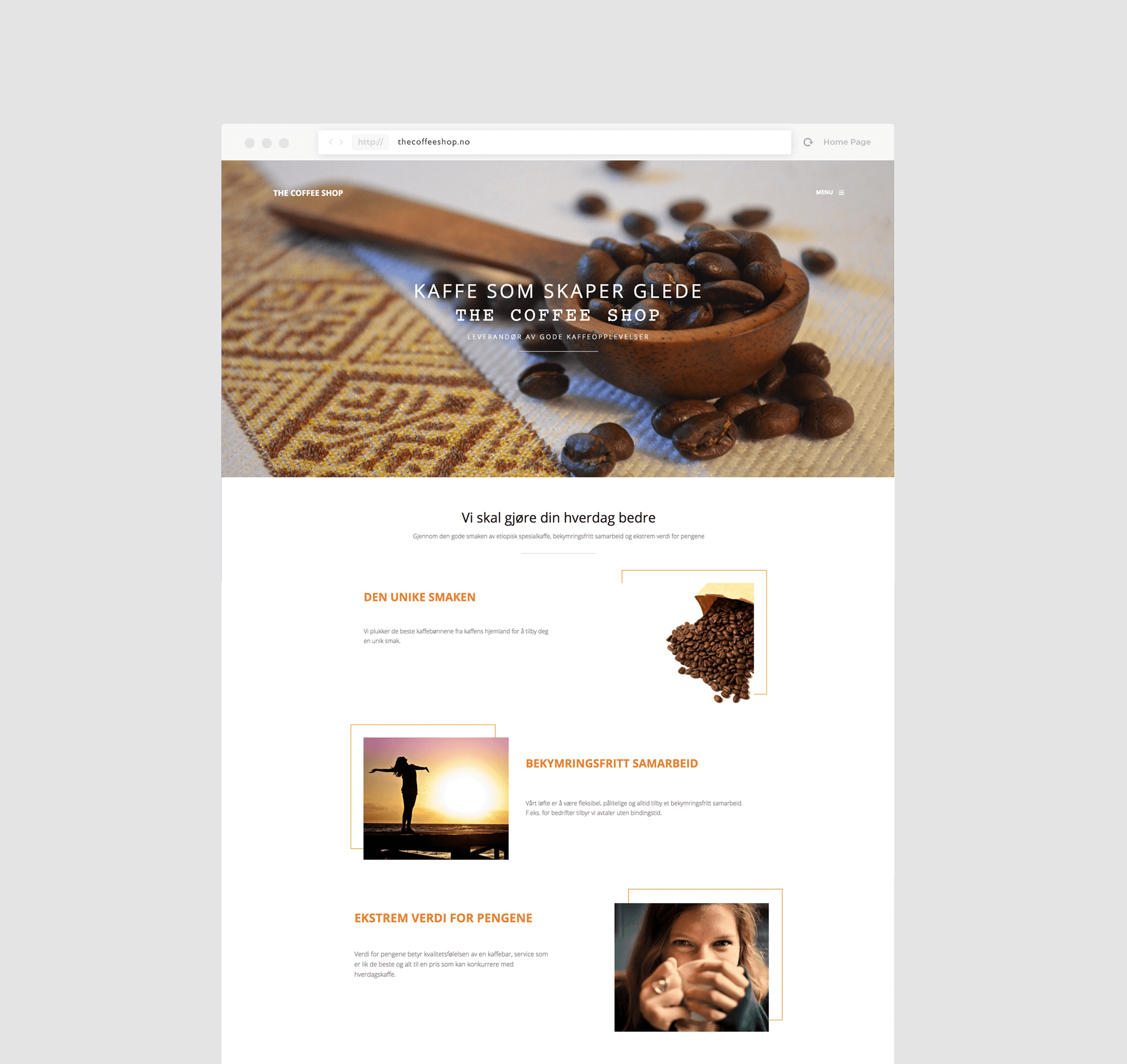 The Coffee Shop Website Design Service by Resolution Studio