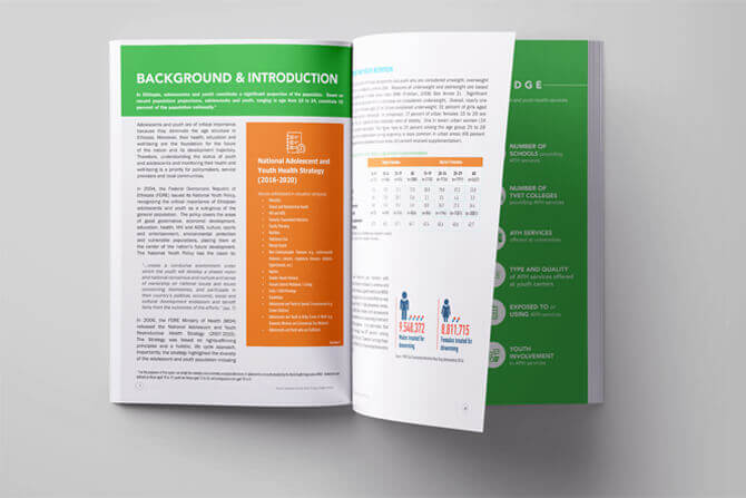 Editorial design, illustration and graphic Design for Population Council by Resolution Studio